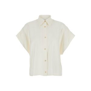 Jucca Women White Shirt With Classic Collar And Short Sleeves In Fabric Woman